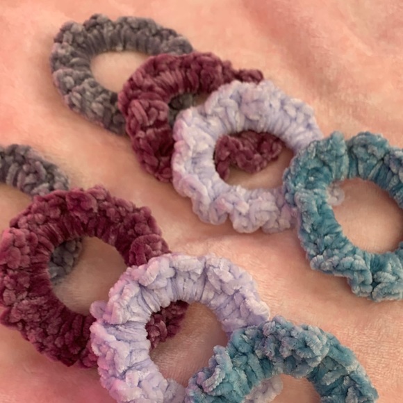 Handmade Velvet Crochet Scrunchies! - Picture 3 of 3